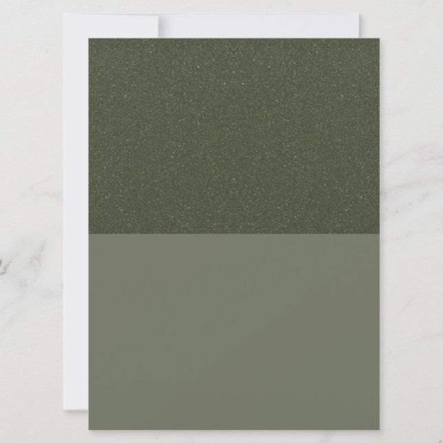 Split Moss Green Texture Custom Invitation (Front)