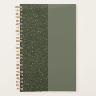Split Moss Green Textured Planner – Customisable