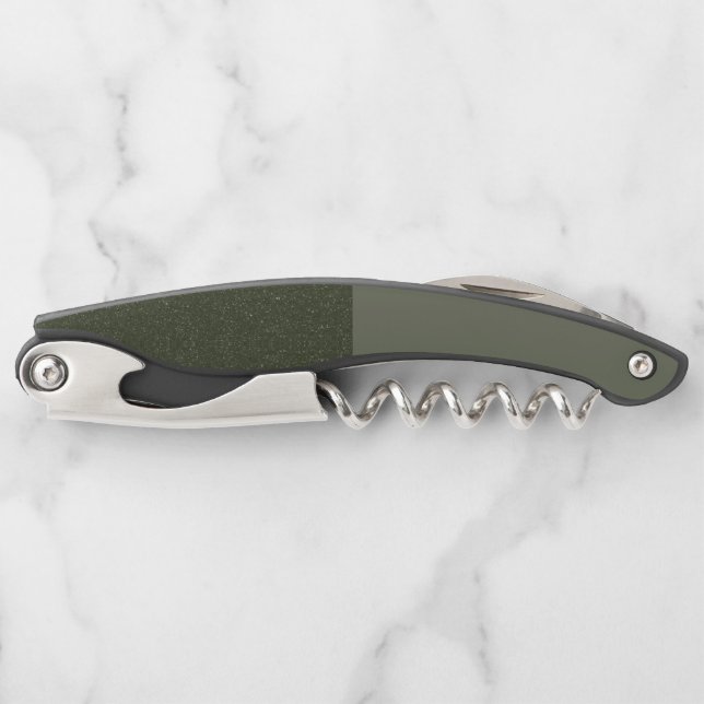 Split Moss Green Waiter’s Corkscrew – Customisable (Front)