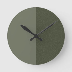 Split Moss Green Wall Clock – Minimal Design