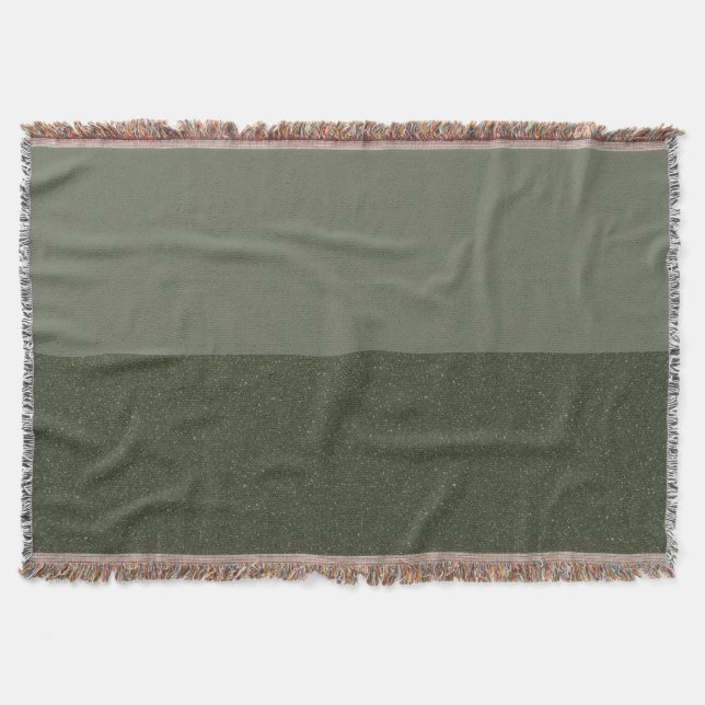 Split Moss Green Woven Throw Blanket – Customise (Front)