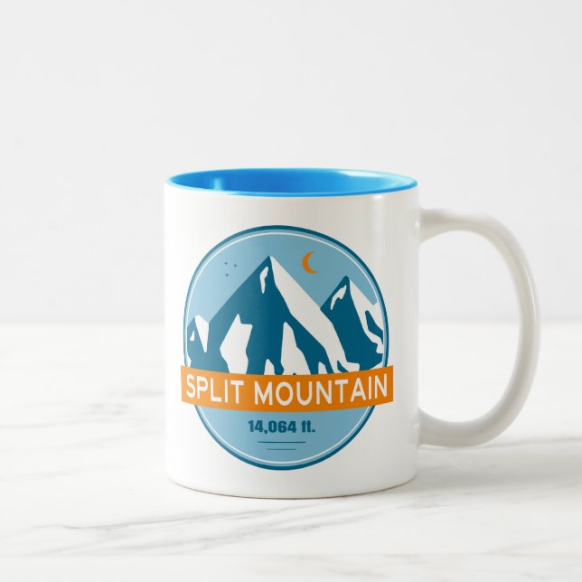 Split Mountain California Stars Moon Two-Tone Coffee Mug (Right)