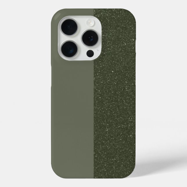 Split Noise Moss Green iPhone 15 Pro Case (Custom) (Back)