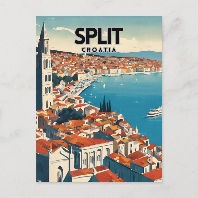 Split Nostalgic Travel Postcard (Front)