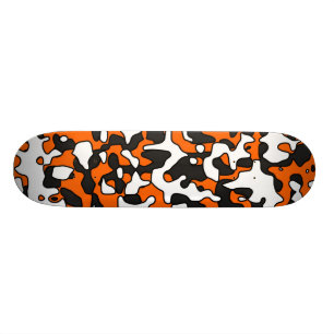 Split Orange Camo Deck Skateboard