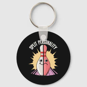 Split Personality Bowling Pin Key Ring