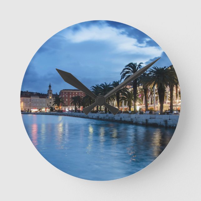Split promenade in Croatia Round Clock (Front)