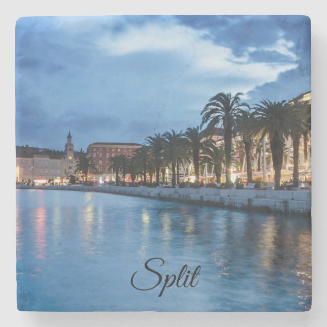 Split promenade in Croatia Stone Coaster (Front)