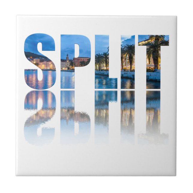 Split promenade text in Croatia Ceramic Tile (Front)