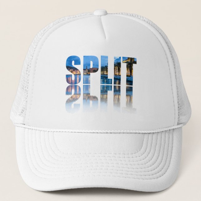 Split promenade text in Croatia Trucker Hat (Front)