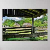 Split Rail Fence and Barn