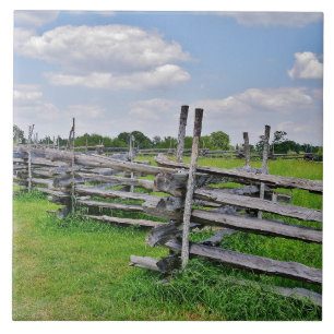 Split Rail Fence Ceramic Tile