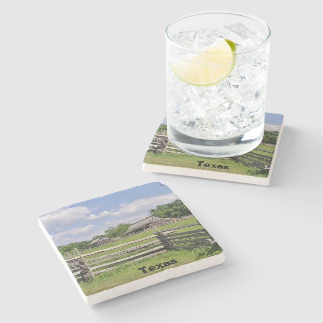 Split Rail Fence  Stone Coaster (Side)