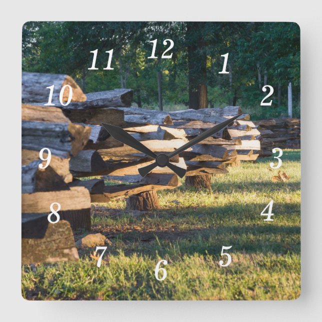 Split Rail Fence Wall Clock (Front)
