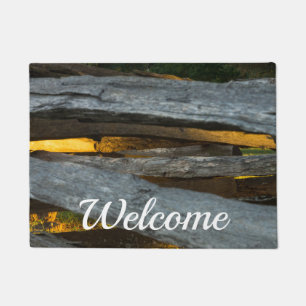 Split Rail Texture Welcome Doormat