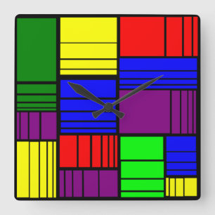 Split Rectangles  Square Wall Clock
