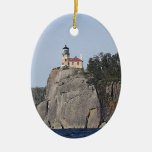 split rock light house ceramic ornament