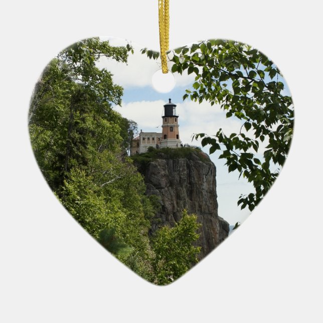 Split Rock Lighthouse 2 Ceramic Tree Decoration (Front)