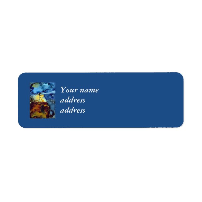 Split Rock Lighthouse At Night Return Address Label (Front)