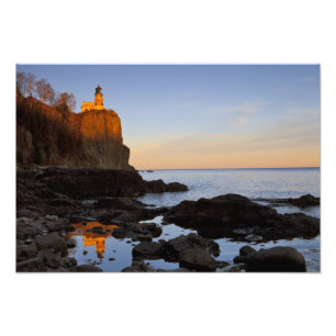 Split Rock Lighthouse at sunset near Two Photo Print