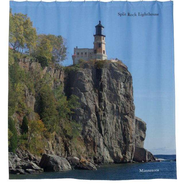 Split Rock Lighthouse from beach shower curtain (Front)