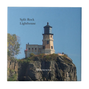 Split Rock Lighthouse from beach tile
