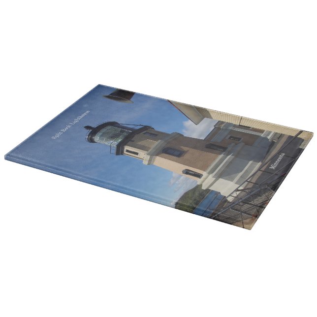 Split Rock Lighthouse glass cutting board (Corner)