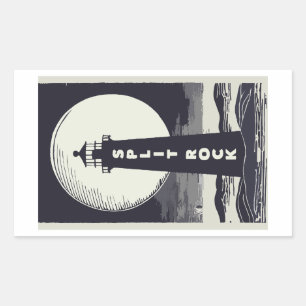 Split Rock Lighthouse Minnesota Moon Rectangular Sticker