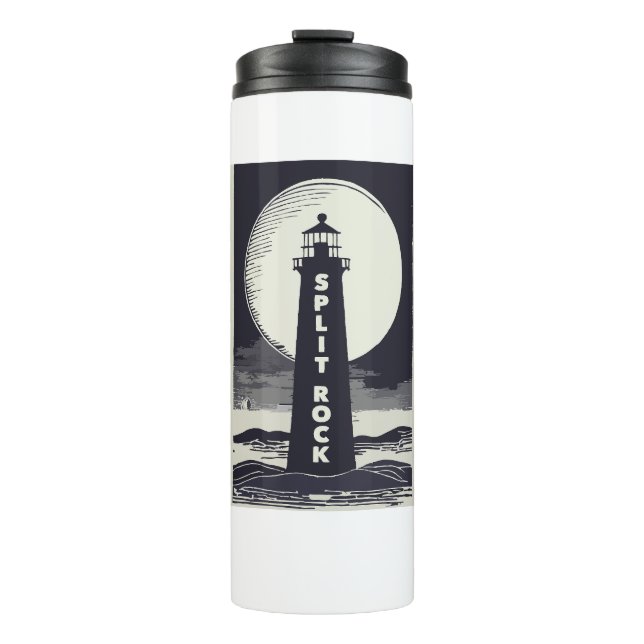 Split Rock Lighthouse Minnesota Moon Thermal Tumbler (Front)