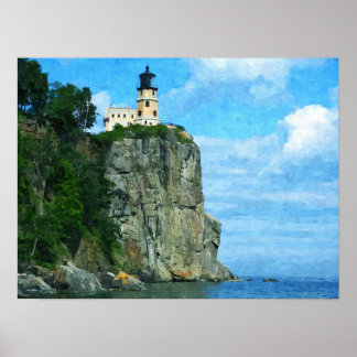 Split Rock Lighthouse- Oil Paint Print