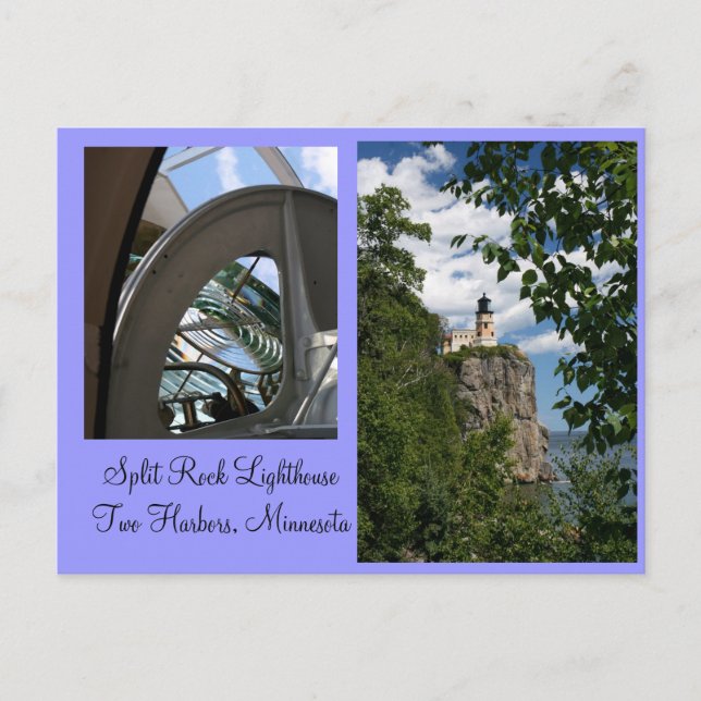 Split Rock Lighthouse & Prism Postcard (Front)