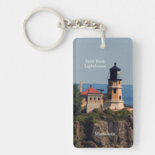 Split Rock Lighthouse rectangle key chain