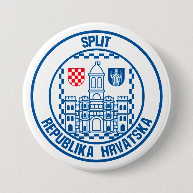 Split Round Emblem 7.5 Cm Round Badge (Front)