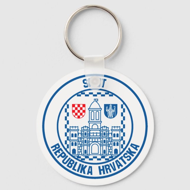Split Round Emblem Key Ring (Front)