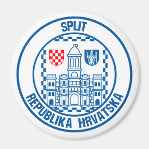 Split Round Emblem Magnet