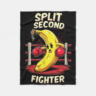 Split Second Fighter Muay Thai Mma Boxing Banana  Fleece Blanket