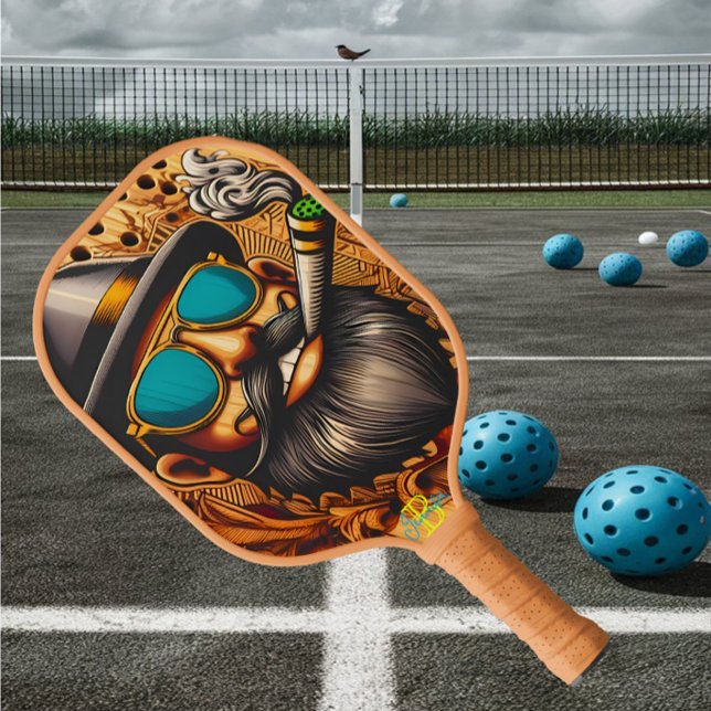 Split-Second Serve: Man on a Pickleball Racket Paddle (Creator Uploaded)