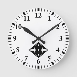 Split sword, vinegar, grass lozenge round clock