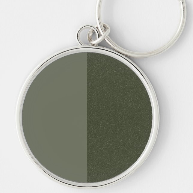 Split-Texture Moss Green Keychain – Customisable (Front)