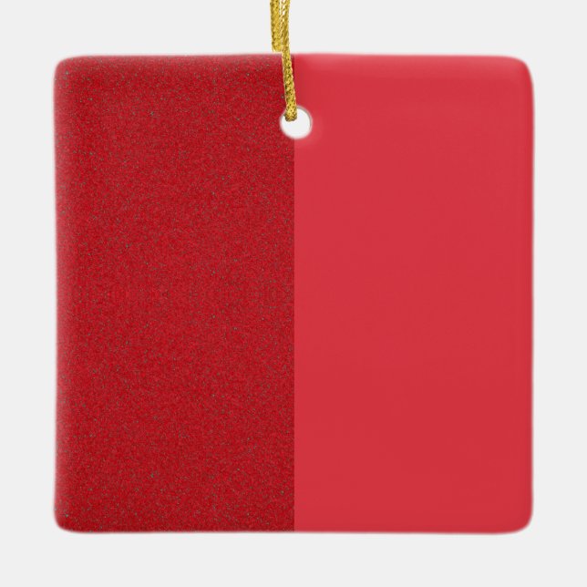 Split Texture Red Holiday Ornament – Customisable (Front)