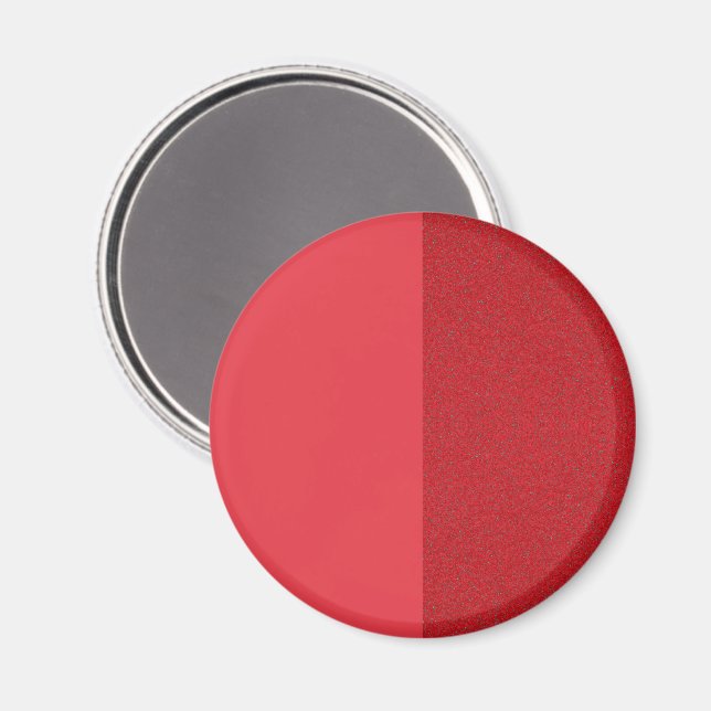 Split-Texture Tomato Red Round Fridge Magnet (Front/Back)