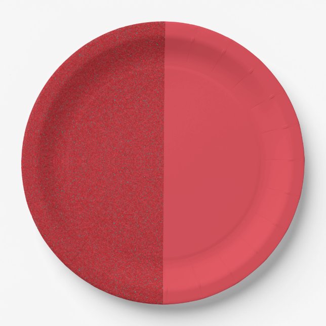 Split Tomato Red Modern Party Plate – Customisable (Front)