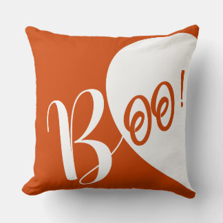 Split Tone Boo Typography Throw Pillow | Spooky