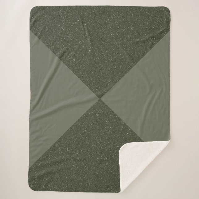 Split Tone Moss Green Sherpa Blanket  (Front)
