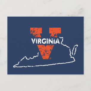 Split V Virginia State Love Invitation Postcard