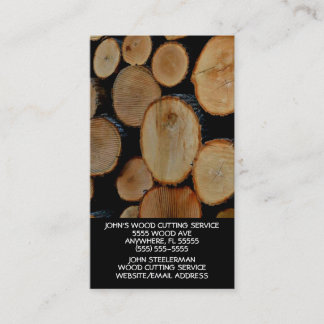 Split Wood Business Logs Splitting Card
