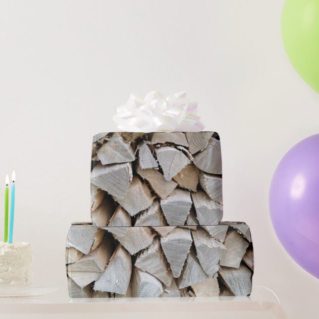 Split Wood Pile Wrapping Paper (Party Gifts)