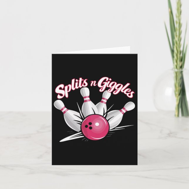 Splits N Giggles Funny Bowling Bowler Bowling Ball Card (Front)