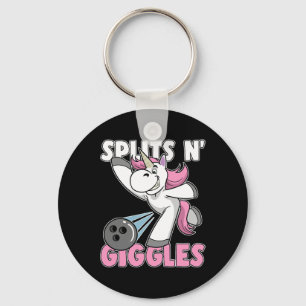 Splits N' Giggles Unicorn Bowling Bowler Key Ring