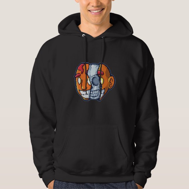 Splits Piixel Head Retro inspired with a Pixelated Hoodie (Front)
